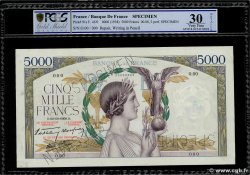 5000 Francs VICTOIRE modifié, taille douce Spécimen FRANCE  1938 F.45.01Sp VF