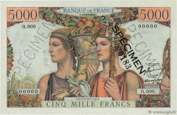 5000 Francs TERRE ET MER Spécimen FRANCE  1949 F.48.01Spn pr.NEUF