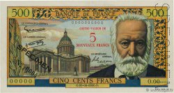 5 NF sur 500 Francs Victor HUGO Spécimen FRANCE  1958 F.52.01Spn UNC