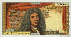 500 Nouveaux Francs MOLIÈRE Spécimen FRANCE  1959 F.60.01Spn UNC-