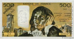 500 Francs PASCAL Spécimen FRANCE  1968 F.71.01Spn AU