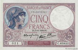 5 Francs FEMME CASQUÉE modifié FRANCIA  1939 F.04.14 AU