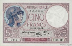 5 Francs FEMME CASQUÉE modifié FRANCIA  1939 F.04.14 AU