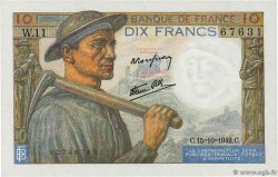 10 Francs MINEUR FRANCE  1942 F.08.04