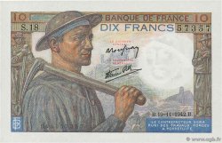 10 Francs MINEUR FRANCE  1942 F.08.05 NEUF