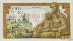 1000 Francs DÉESSE DÉMÉTER Annulé FRANCE  1943 F.40.17