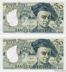 50 Francs QUENTIN DE LA TOUR Consécutifs FRANCE  1986 F.67.12