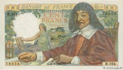 100 Francs DESCARTES FRANCE  1944 F.27.06 NEUF