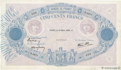 500 Francs BLEU ET ROSE modifié FRANKREICH  1939 F.31.27 fVZ