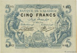 5 Francs ALGÉRIE  1916 P.071a