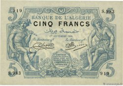 5 Francs ALGÉRIE  1916 P.071a