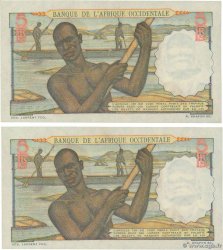 5 Francs Consécutifs FRENCH WEST AFRICA  1954 P.36 UNC-