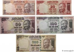 10 à 500 Rupees Lot INDIA  2005 P.Lot UNC-