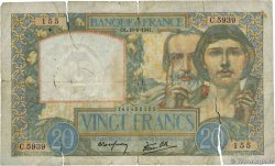 20 Francs TRAVAIL ET SCIENCE FRANKREICH  1941 F.12.18 SGE