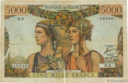 5000 Francs TERRE ET MER FRANKREICH  1949 F.48.01 fS