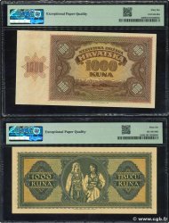 1000 Kuna Lot CROATIE  1943 P.04a et P.12a NEUF