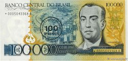 100 Cruzados sur 100000 Cruzeiros Remplacement BRAZIL  1986 P.208ar AU