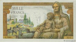 1000 Francs DÉESSE DÉMÉTER FRANCE  1943 F.40.31 VF