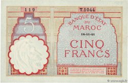 5 Francs MARUECOS  1941 P.23Ab SC+