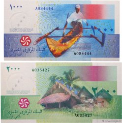 1000 et 2000 Francs Lot COMOROS  2005 P.16a et P.17 UNC-