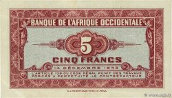 5 Francs FRENCH WEST AFRICA  1942 P.28a BB