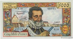 5000 Francs HENRI IV FRANCIA  1958 F.49.07 EBC