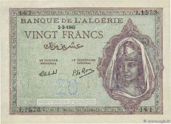 20 Francs ALGÉRIE  1945 P.092b TTB+
