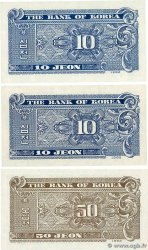 10 et 50 Jeon  Lot SOUTH KOREA   1962 P.28a et P.29a UNC