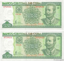 5 Pesos Consécutifs CUBA  2009 P.116k