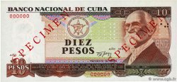 10 Pesos Spécimen CUBA  1991 P.109s