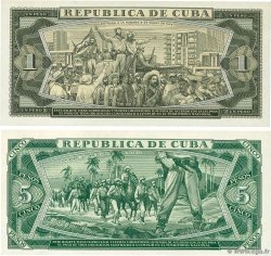 1 et 5 Pesos Remplacement CUBA  1978 P.102br et P.103dr FDC