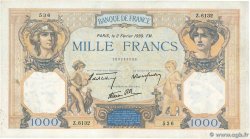 1000 Francs CÉRÈS ET MERCURE type modifié FRANCIA  1939 F.38.34 BB