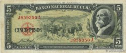 5 Pesos CUBA  1958 P.091a BC