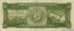 5 Pesos CUBA  1958 P.091a BC