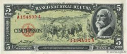 5 Pesos CUBA  1958 P.091a BB