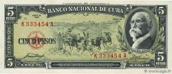 5 Pesos CUBA  1958 P.091a q.FDC