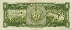 5 Pesos CUBA  1960 P.091b TTB