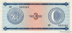 3 Pesos CUBA  1990 P.FX20 UNC