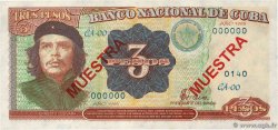 3 Peso Spécimen CUBA  1995 P.113s SPL