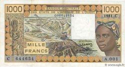 1000 Francs ÉTATS DE L AFRIQUE DE L OUEST  1981 P.307C