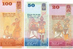 20, 50 et 100 Rupees Lot SRI LANKA  2021 P.123, P124 et P.125 ST