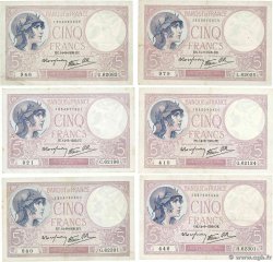 5 Francs FEMME CASQUÉE modifié Lot FRANKREICH  1939 F.04.08