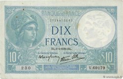 10 Francs MINERVE modifié FRANCE  1939 F.07.02 TTB