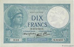 10 Francs MINERVE modifié FRANCIA  1940 F.07.25 SPL