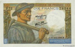 10 Francs MINEUR FRANKREICH  1944 F.08.10 VZ