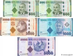 500 à 5000 Shilingi Lot TANZANIA  2010 P.40, P.41a, P.42a et P.43a