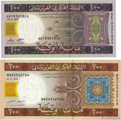 100 et 200 Ouguiya Lot MAURITANIE  2006 P.10c et P.11b SUP+