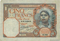 5 Francs TUNESIEN  1933 P.08b