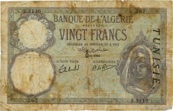 20 Francs TUNISIA  1941 P.06b VG