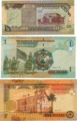 1/2 et 5 Dinars Lot JORDAN  1992 P.23a, P.34e et P.35d VF